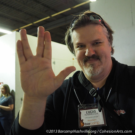 Lucas Hendrickson, who knows how to hold up five fingers in the truly "geek way."