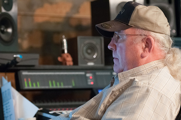 Hannah and Caroline Melby in the studio with producer Bil Vorndick