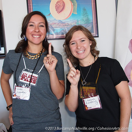 Lauren and Susannah celebrate their first Barcamp