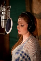 Hannah and Caroline Melby in the studio with producer Bil Vorndick