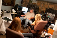 Hannah and Caroline Melby in the studio with producer Bil Vorndick