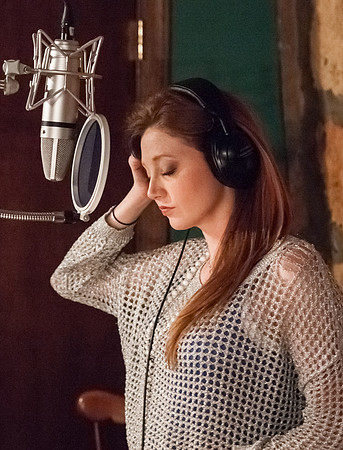 Hannah and Caroline Melby in the studio with producer Bil Vorndick